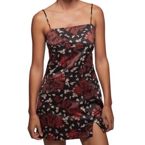 NWT Zara Black/red dragon dress